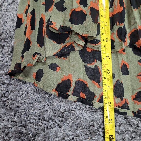 Women’s Unbranded Sheer Pleated Animal Print Halter Strappy Tank Top Size S - Picture 5 of 7